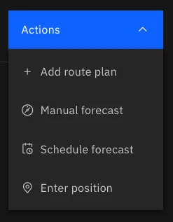 Manual forecast option in the Actions menu